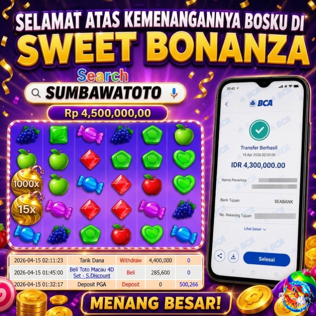 Selamat Atas Kemenangan Nya Bosku Di Sweet Bonanza 1000X !!!